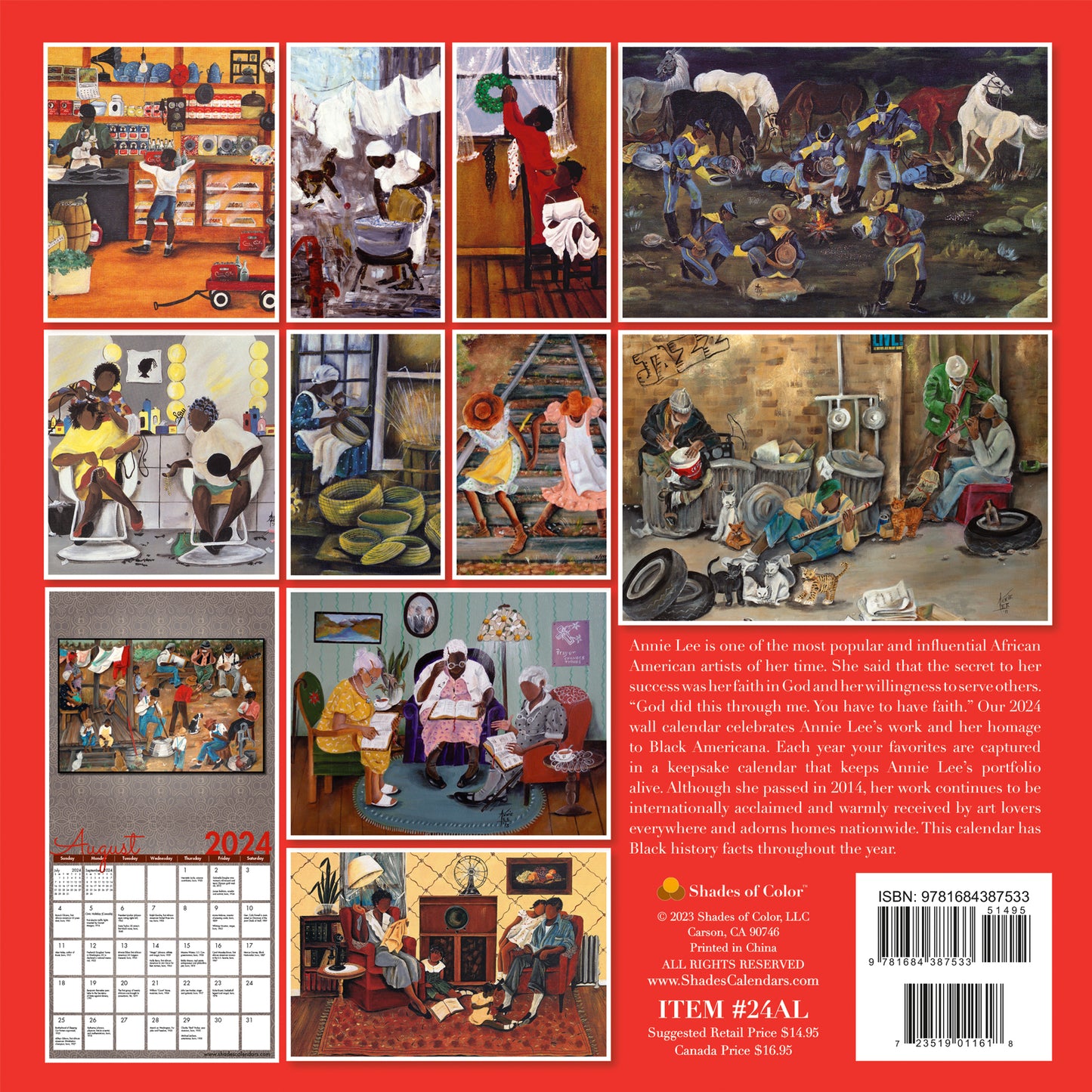 2024 "The Art of Annie Lee" Wall Calendar by Annie Lee