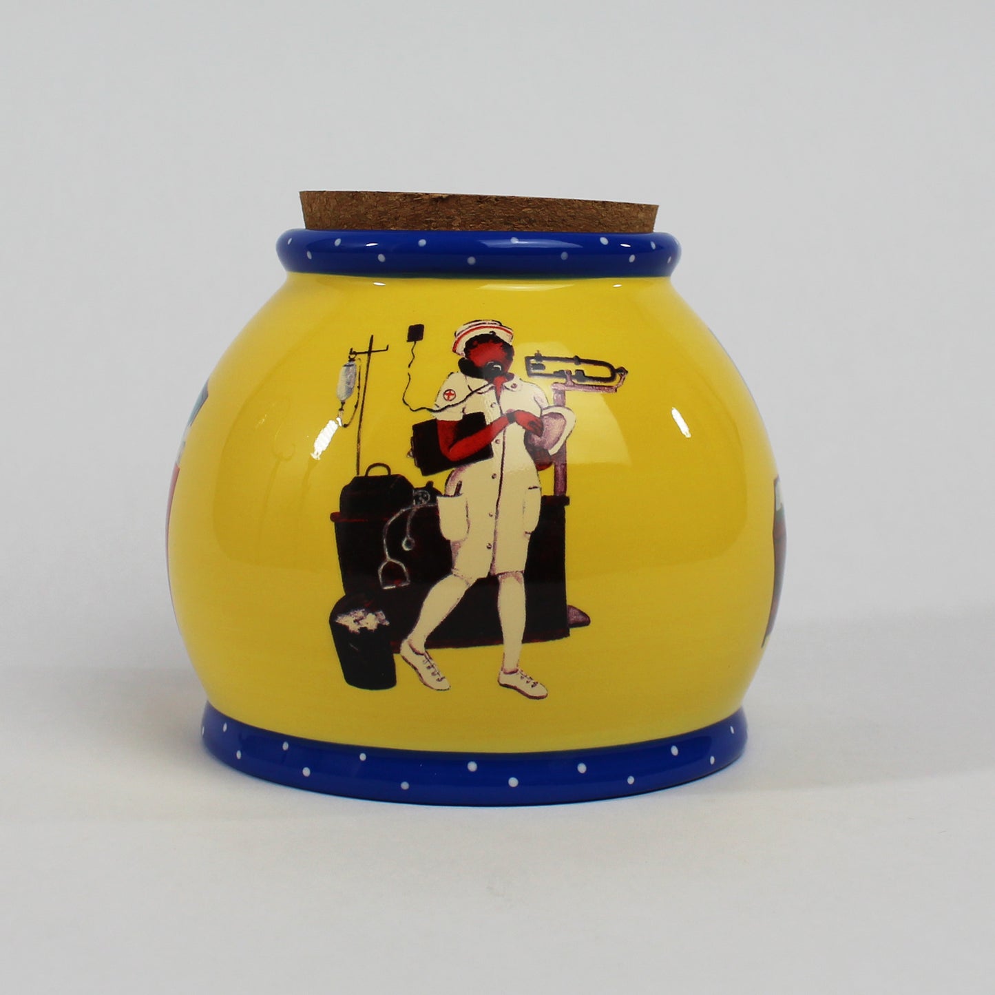Careers Jar Annie Lee, Yellow decorative jar - side 2