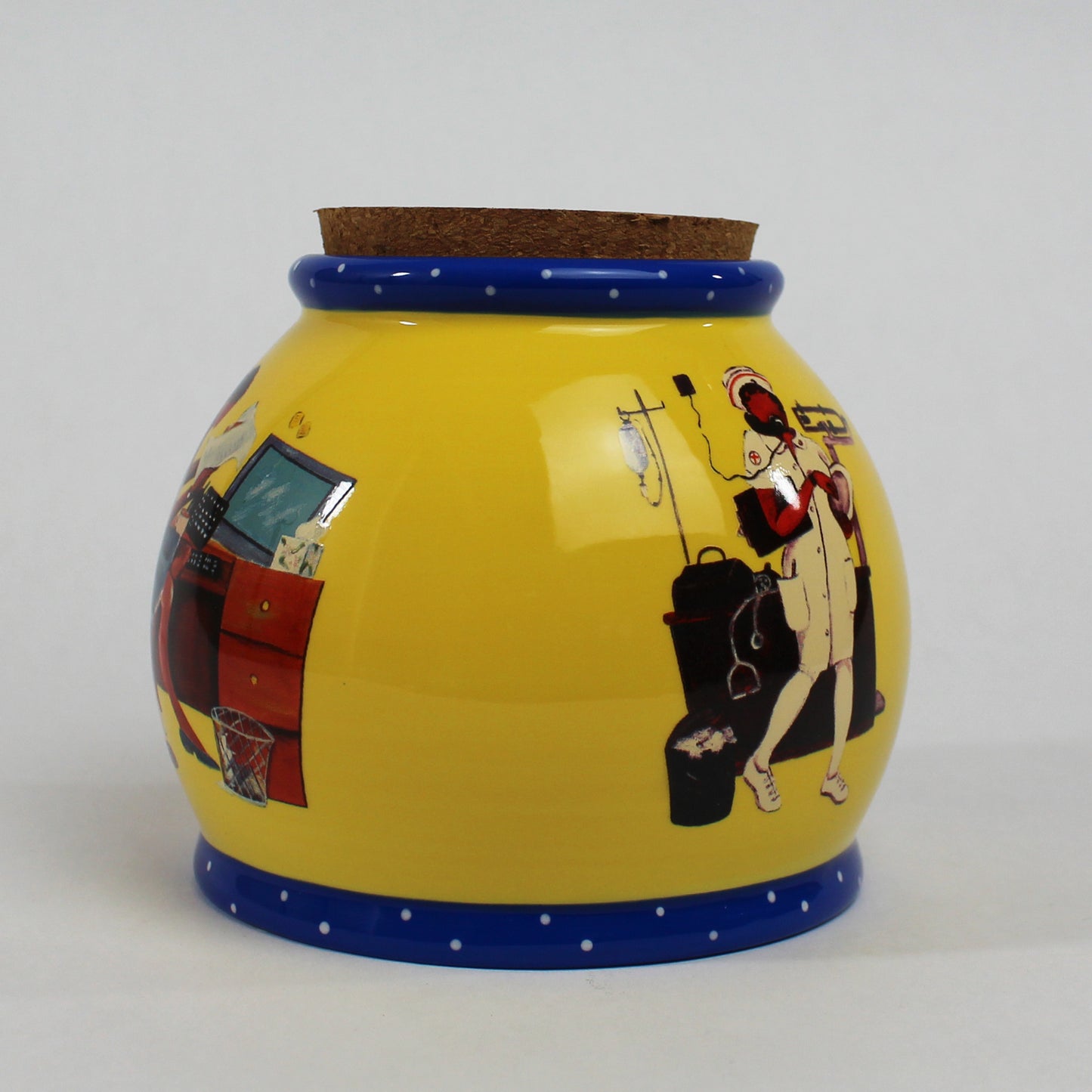 Careers Jar Annie Lee, Yellow decorative jar - side 3