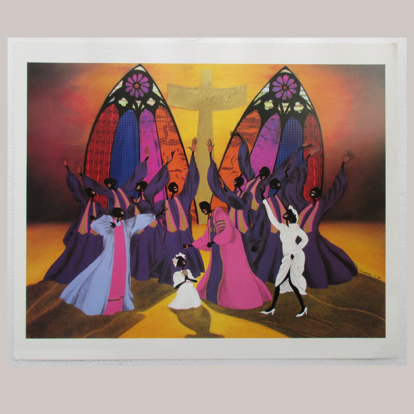 Church Scene Unframed Print Leroy Campbell