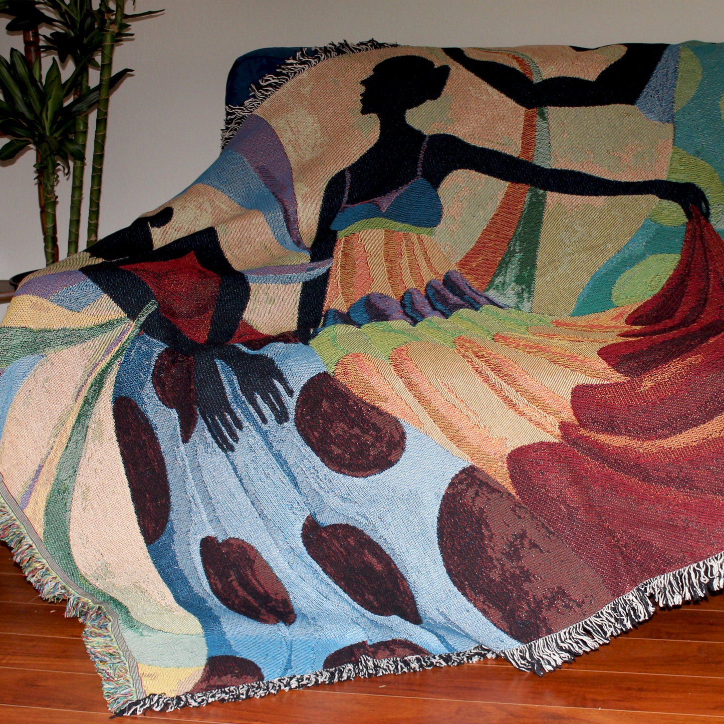 Dancers of Black Skin Blanket Throw
