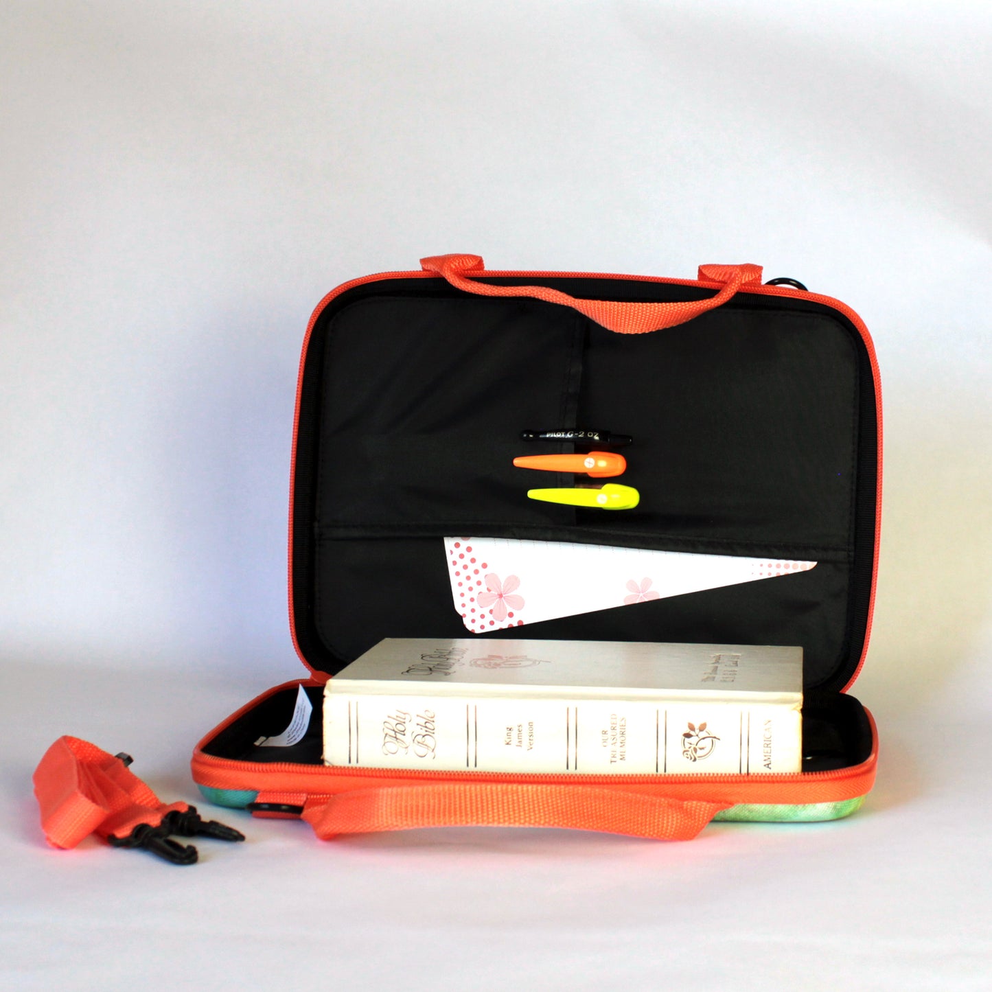 This Is The Day Hard Shell Bible Cover and Carrier interior pockets