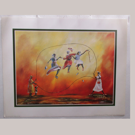 Golden Girls Jump Rope Unframed Print Charles Rogers