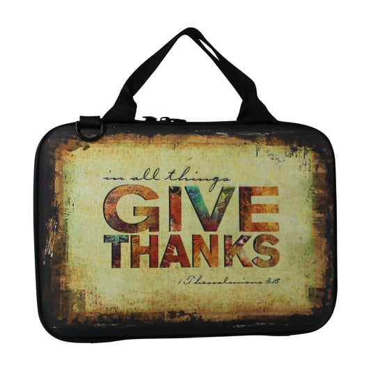 Give Thanks and Walk By Faith Hardcover Bible/Book Bag