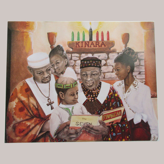 Kwanzaa Father and Children Unframed Art Print