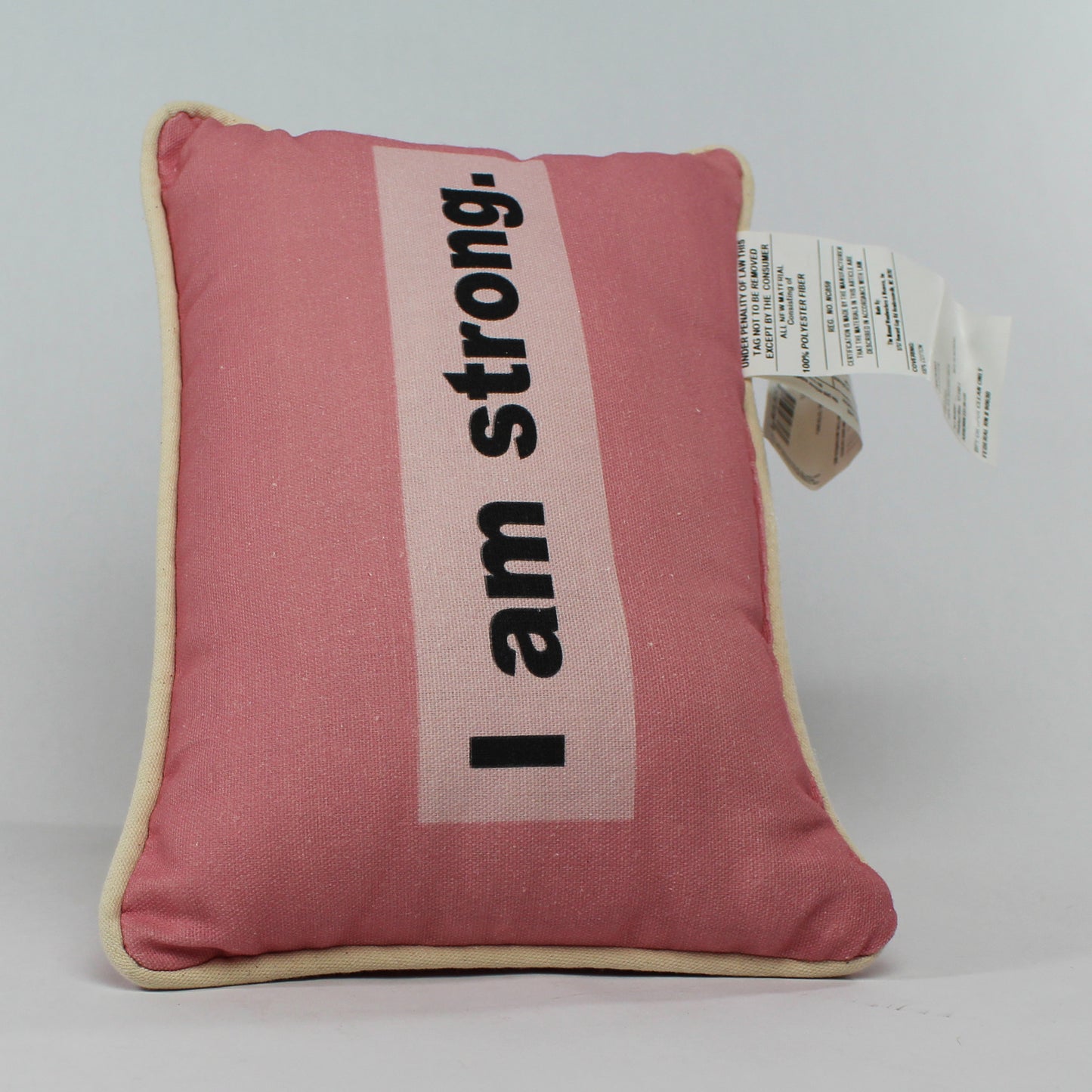 I Am Strong Pillow pink - front view 2
