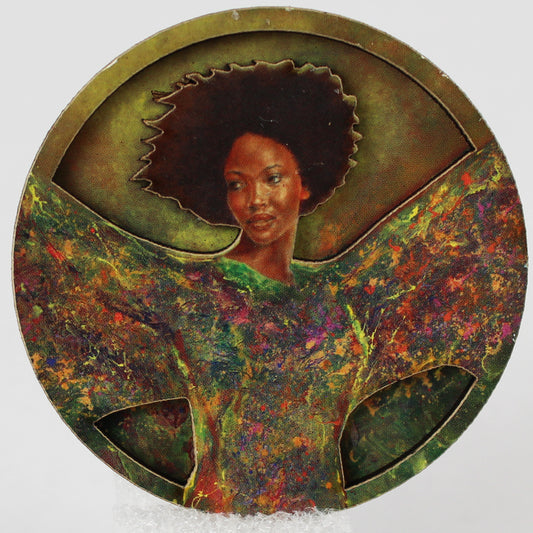 Praise Dance Lady Round 3D Die-Cut Magnet