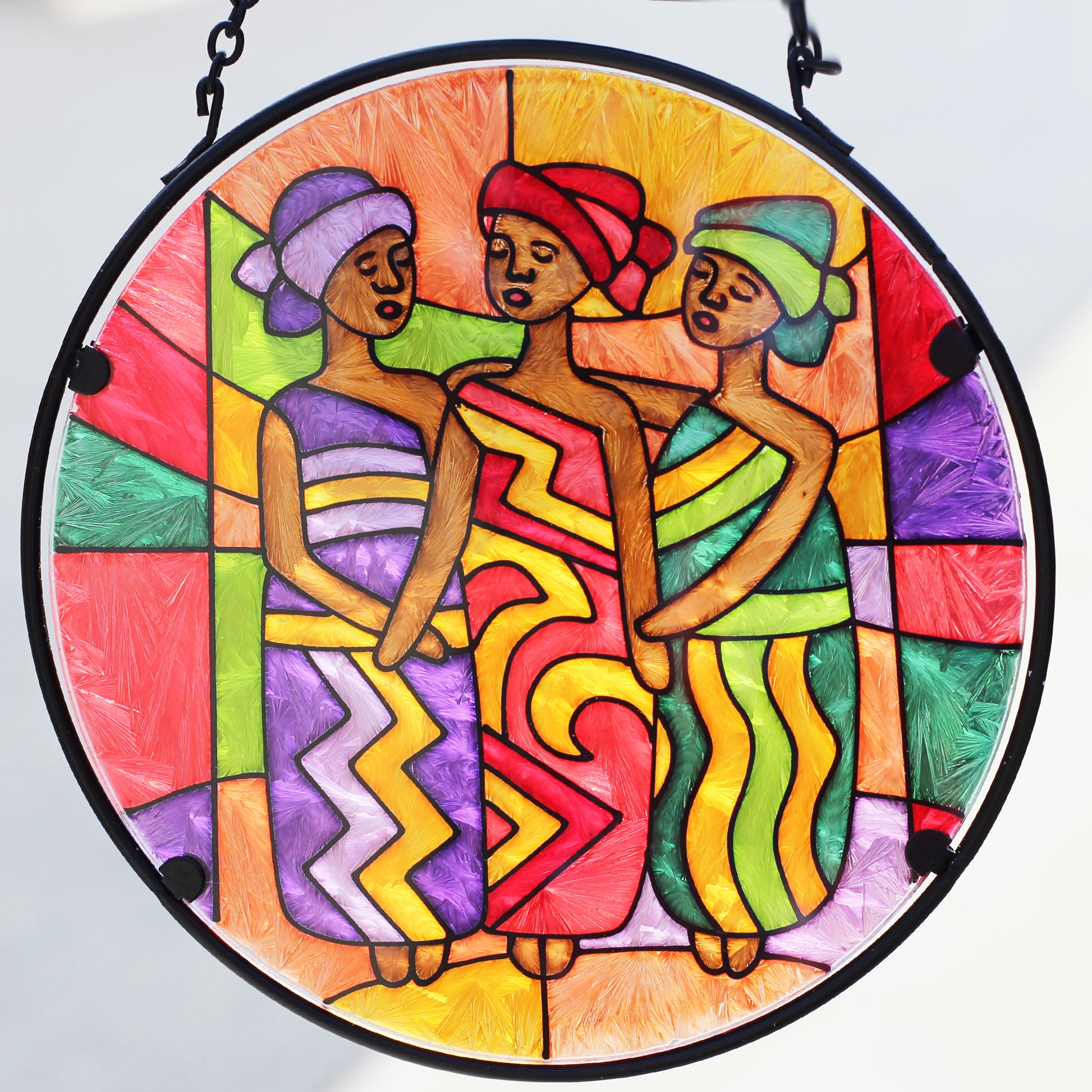 African American Black Suncatcher Front View