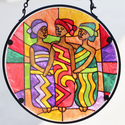 African American Black Suncatcher Front View