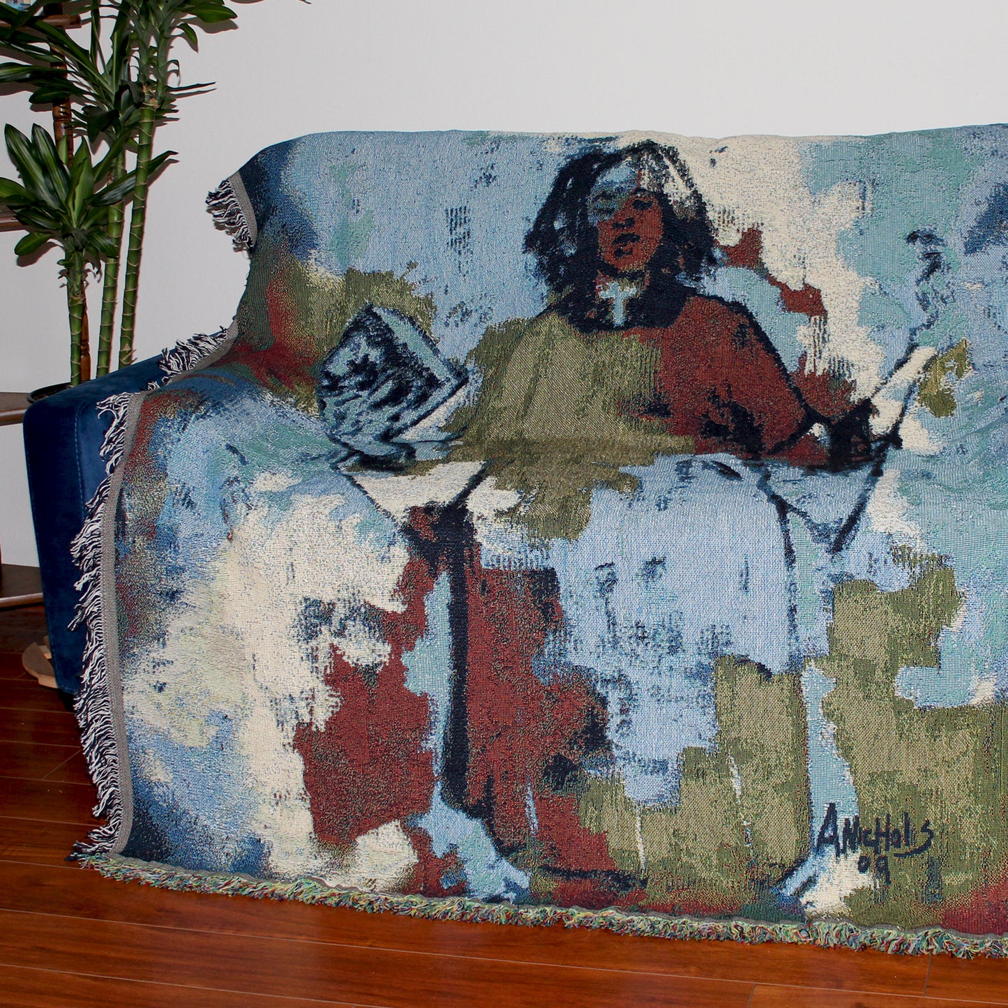 Woman of the Robe Throw Blanket