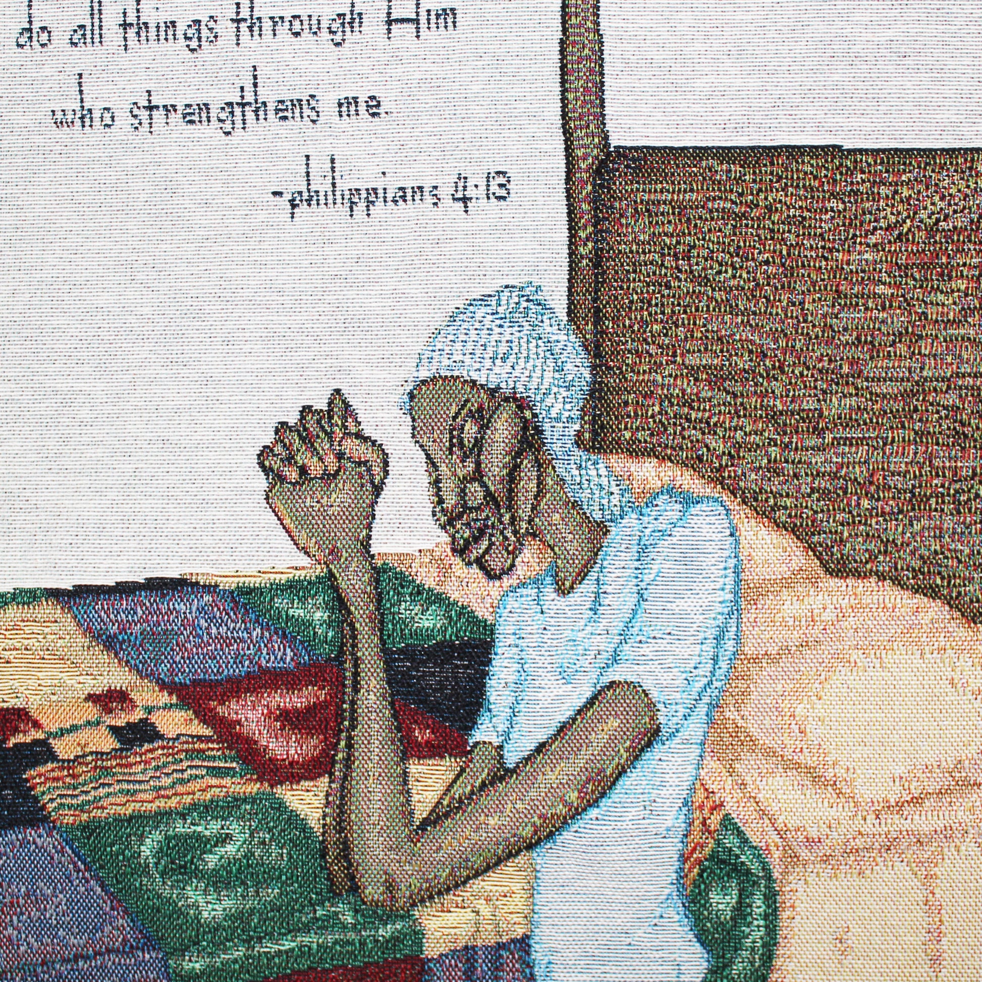 I Can Do All Things Tapestry Wall Hanging detail
