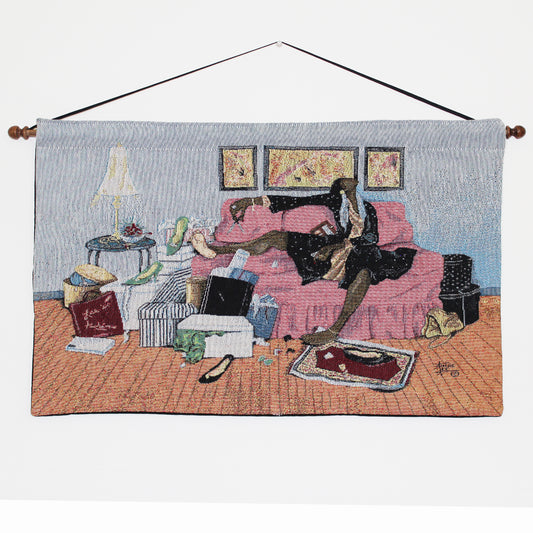 Maxed Out Tapestry Wall Hanging, art by Annie Lee