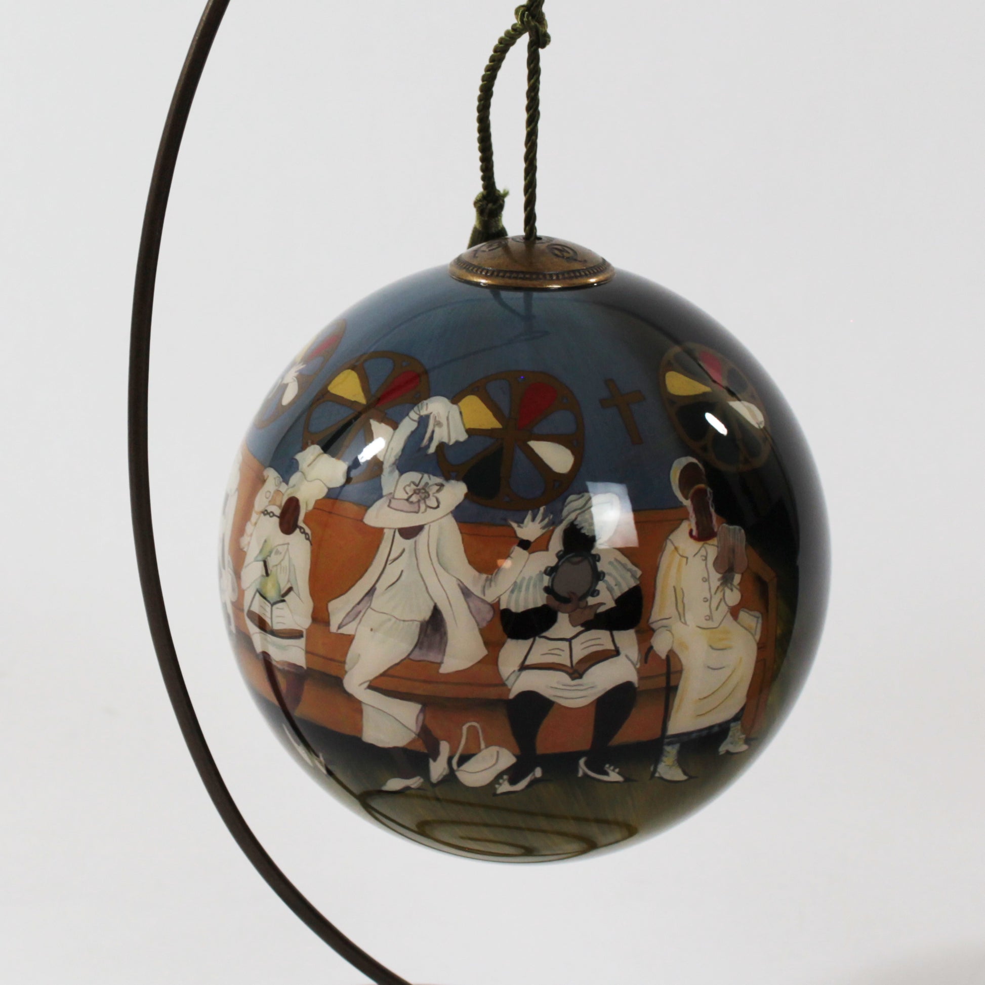 Ne'Qwa Art Glass Ornament "The Mother Board" by Annie Lee hanging front