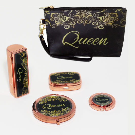 Queen Purse Accessory Set and Cosmetic Pouch