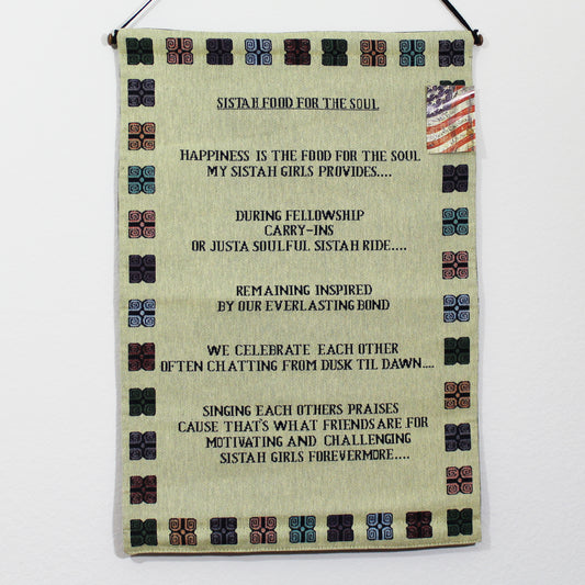 Sistah Food For the Soul Wall Hanging Tapestry