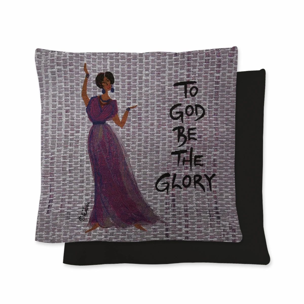 Jacquard woven cotton, polyester tapestry featuring art by Cidne Wallace. Back side solid colored with soft to touch suede-like fabric. Hidden zipper closure. Add a decorative touch of style to any room: Living Room, Bedroom, Guest Room, Dorm, Office. Finished with coordinating side piping or smooth sewn edge. Cover can be removed for cleaning 2 Inner cushion not included.