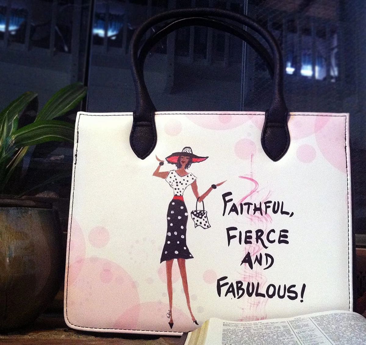 Faithful, Fierce and Fabulous African American Bible Bag