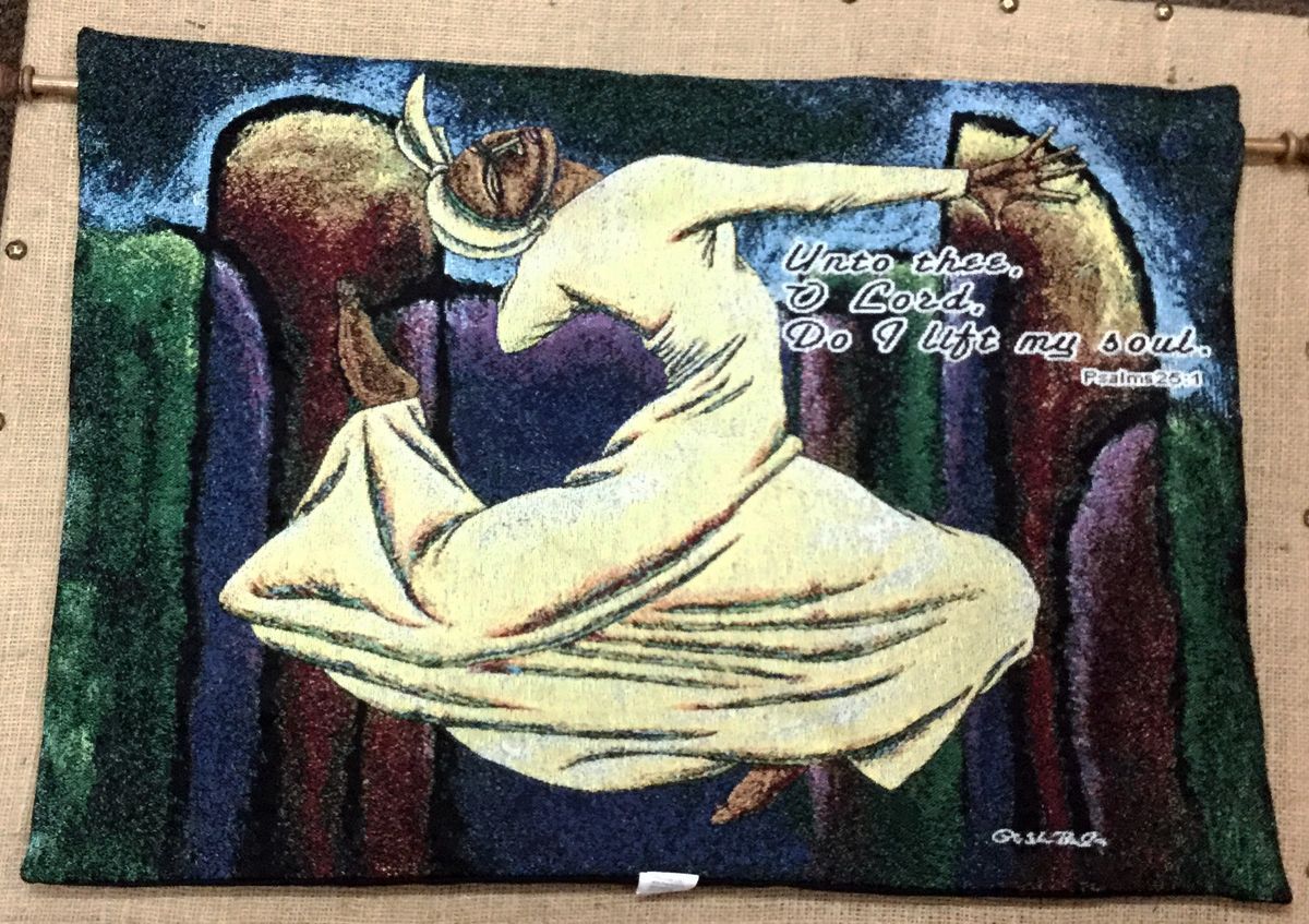Unto Thee O Lord Wall Hanging Tapestry with Verse