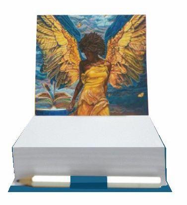 Pop-Up Art Note Cubes Stationery Collection. 200 ready to tear out blank sheets with pencil and unique pop-up art inside. Great for home, school, or office. Features Black Art by Buena Johnson.