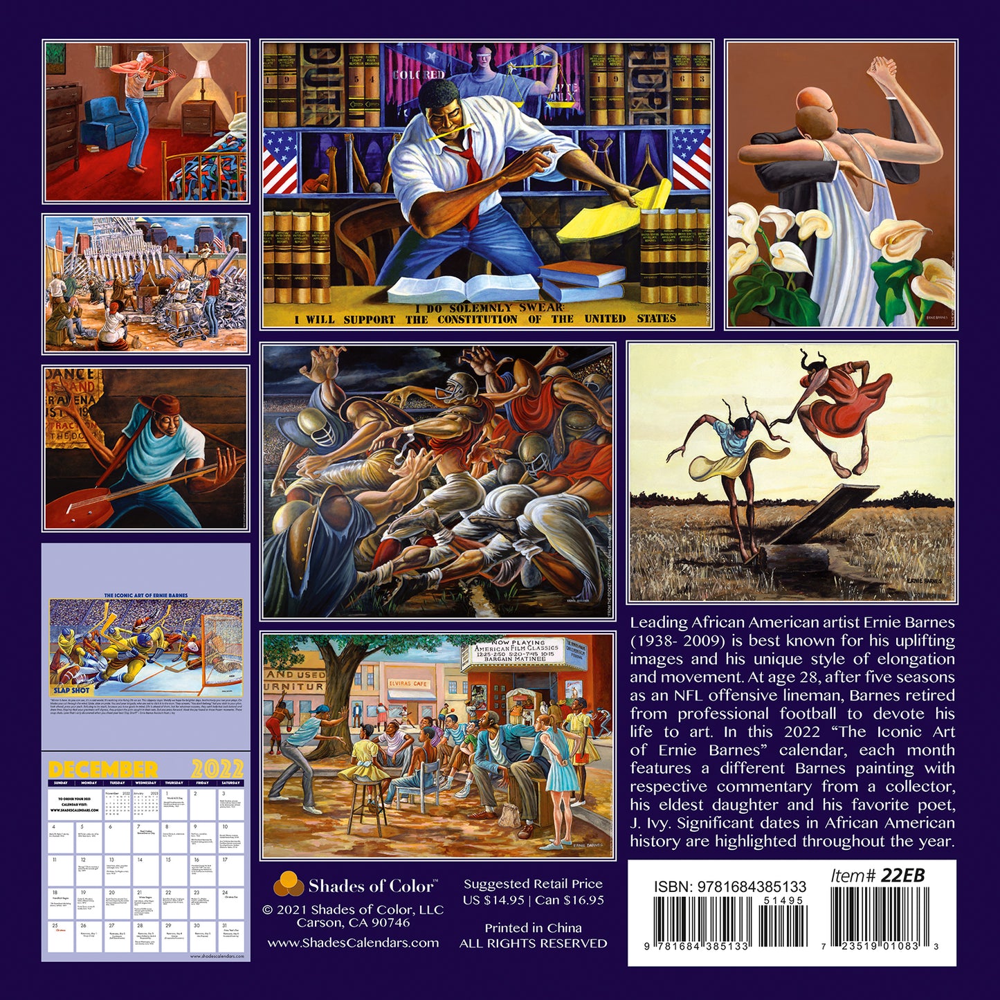 2022 Iconic Art of Ernie Barnes Wall Calendar by Ernie Barnes