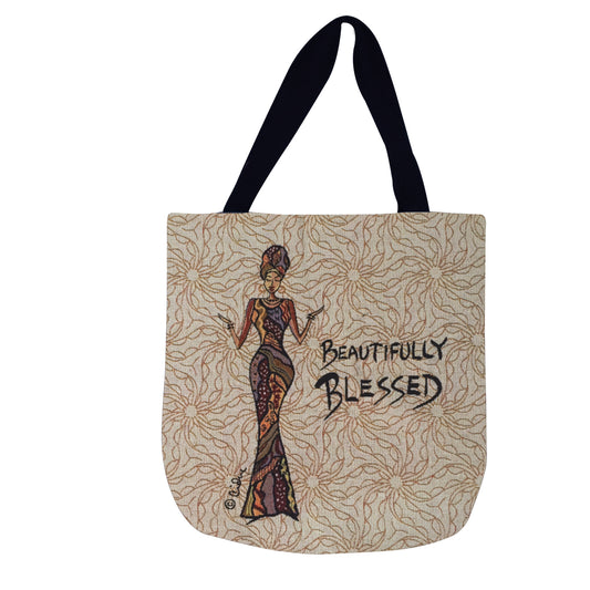 Beautifully Blessed Woven Tote Bag