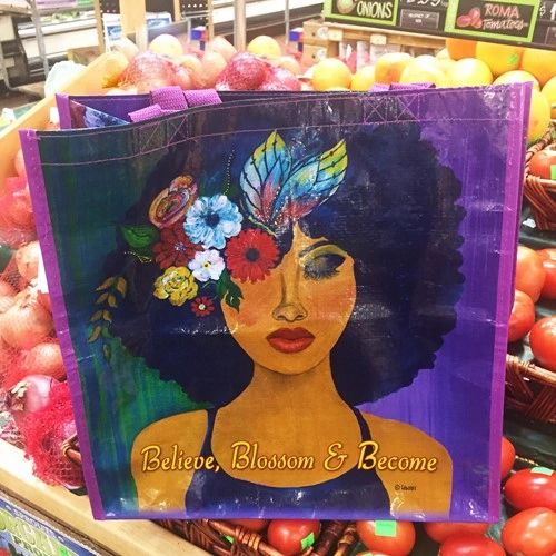 Believe, Blossom & Become Reusable ECO Shopping Tote Bag produce