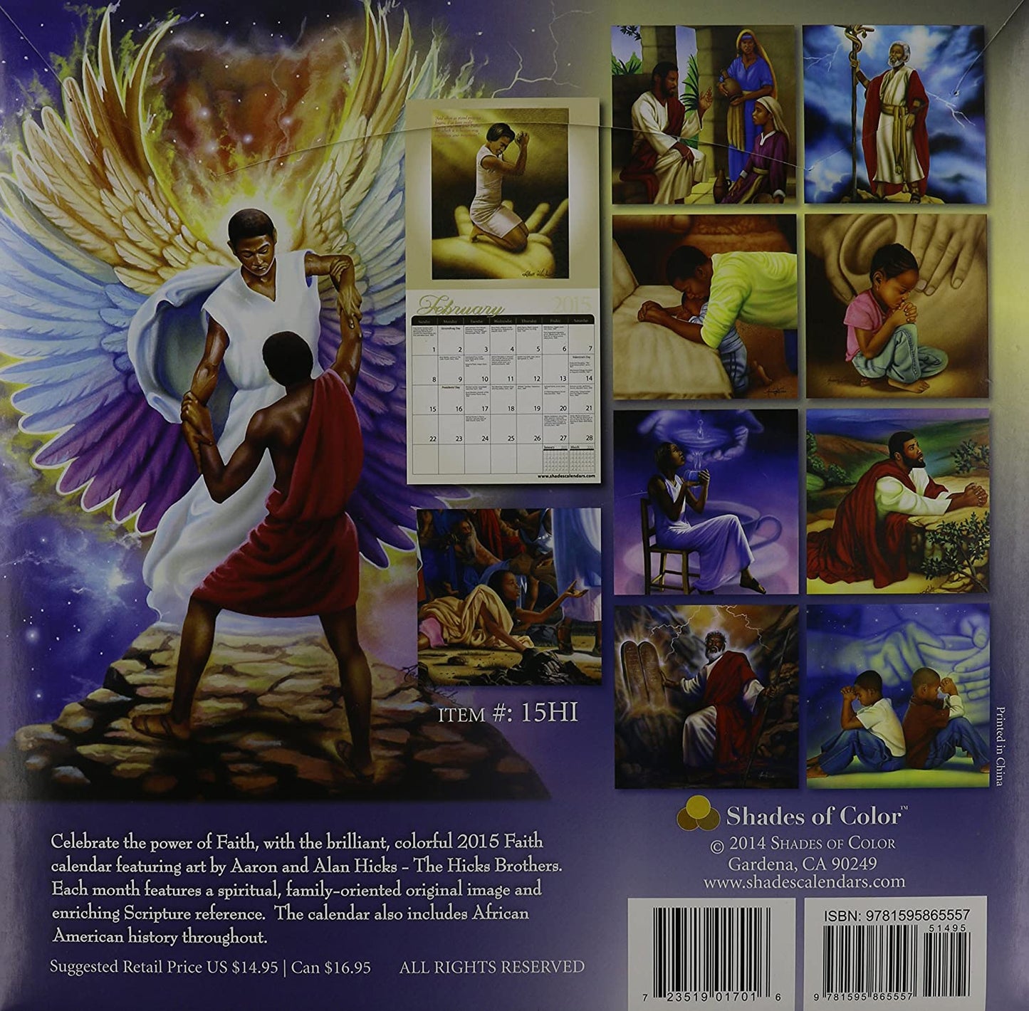 African American Wall Calendar 12 x 12 with Gift Envelope Includes Black History Facts All Year Round