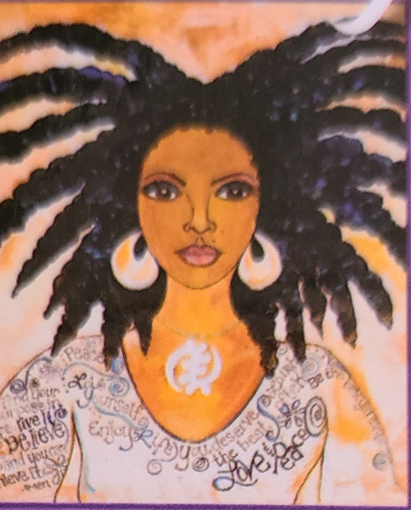 These gorgeous boxed note cards feature genuine Black Art by renowned artist Gbaby. Includes 16 cards total, 2 each of 8 different designs. Stunning keepsake box included! Amazing gift idea!! Inside cards measure 4.375 x 5.75. Envelopes included.