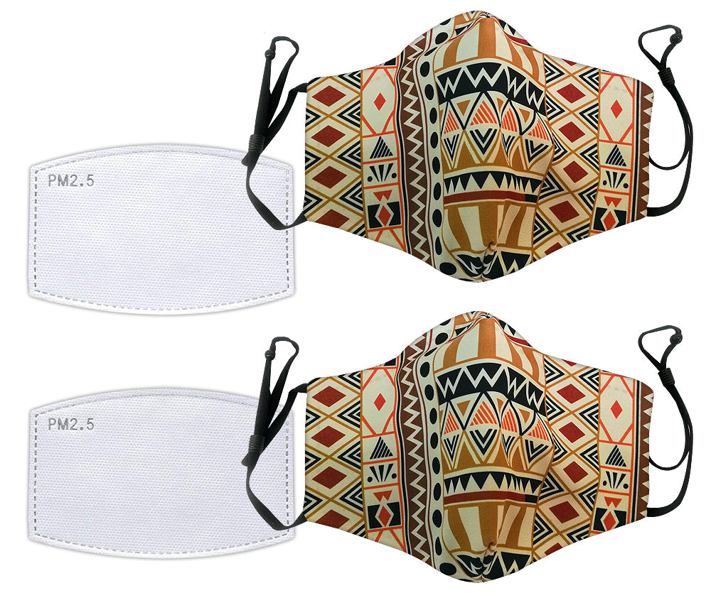 GEOMETRIC MUD CLOTH FACE MASKS (SET OF 2)