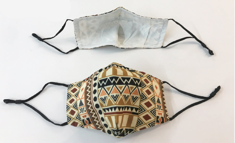 GEOMETRIC MUD CLOTH FACE MASKS (SET OF 2)
