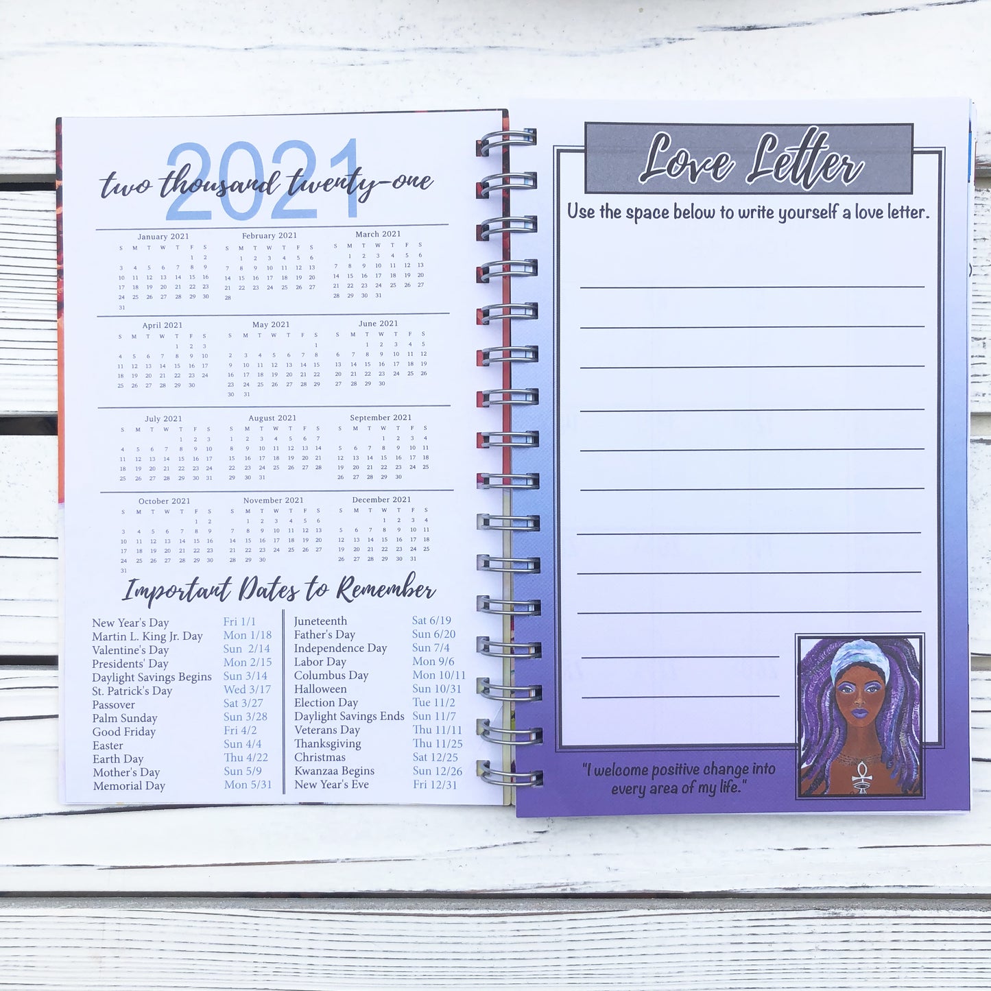 2021 "I AM FREE" 2021 Inspirational Weekly Planner by Sylvia “Gbaby” Cohen