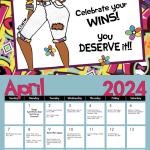 Load image into Gallery viewer, Be Your Own InspHERation 2024 African American Wall Calendar by Kiwi McDowell April
