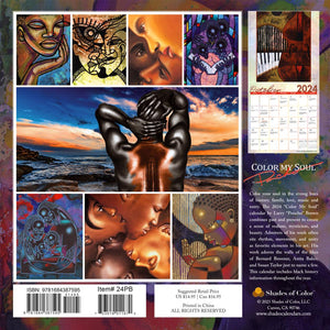 "Color My Soul" 2024 Wall Calendar by Larry "Poncho" Brown back cover art