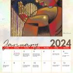 Load image into Gallery viewer, &quot;Color My Soul&quot; 2024 Wall Calendar by Larry Poncho Brown January 2024 calendar page
