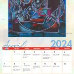 Load image into Gallery viewer, Color My Soul Black History 2024 Wall Calendar by Larry &quot;Poncho&quot; Brown April 2024 page
