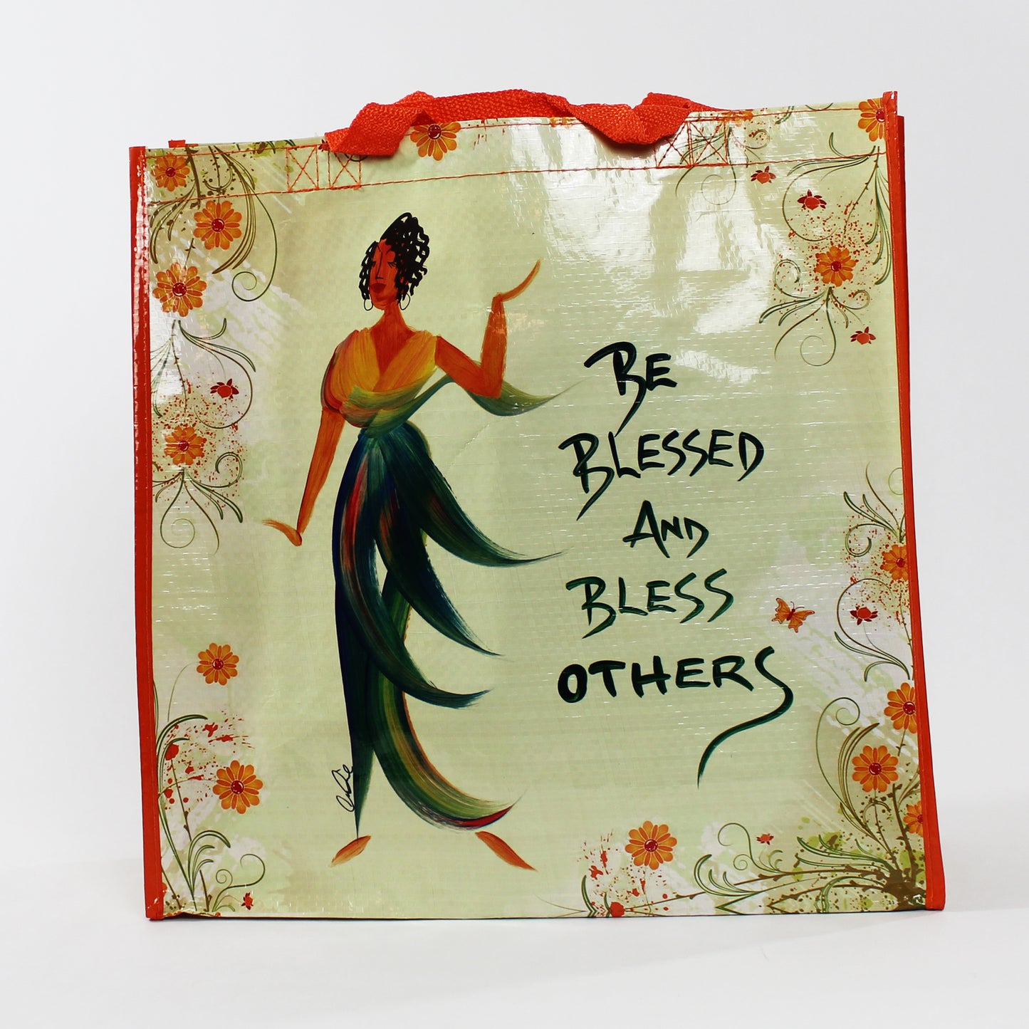 Be Blessed and Bless Others Reusable ECO Shopping Tote Bag back