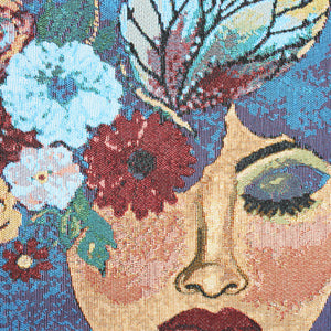 Believe, Blossom & Become Woven Wall Hanging Tapestry detail