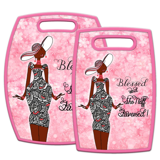 Blessed and Sho Nuff Favored Cutting Board Set