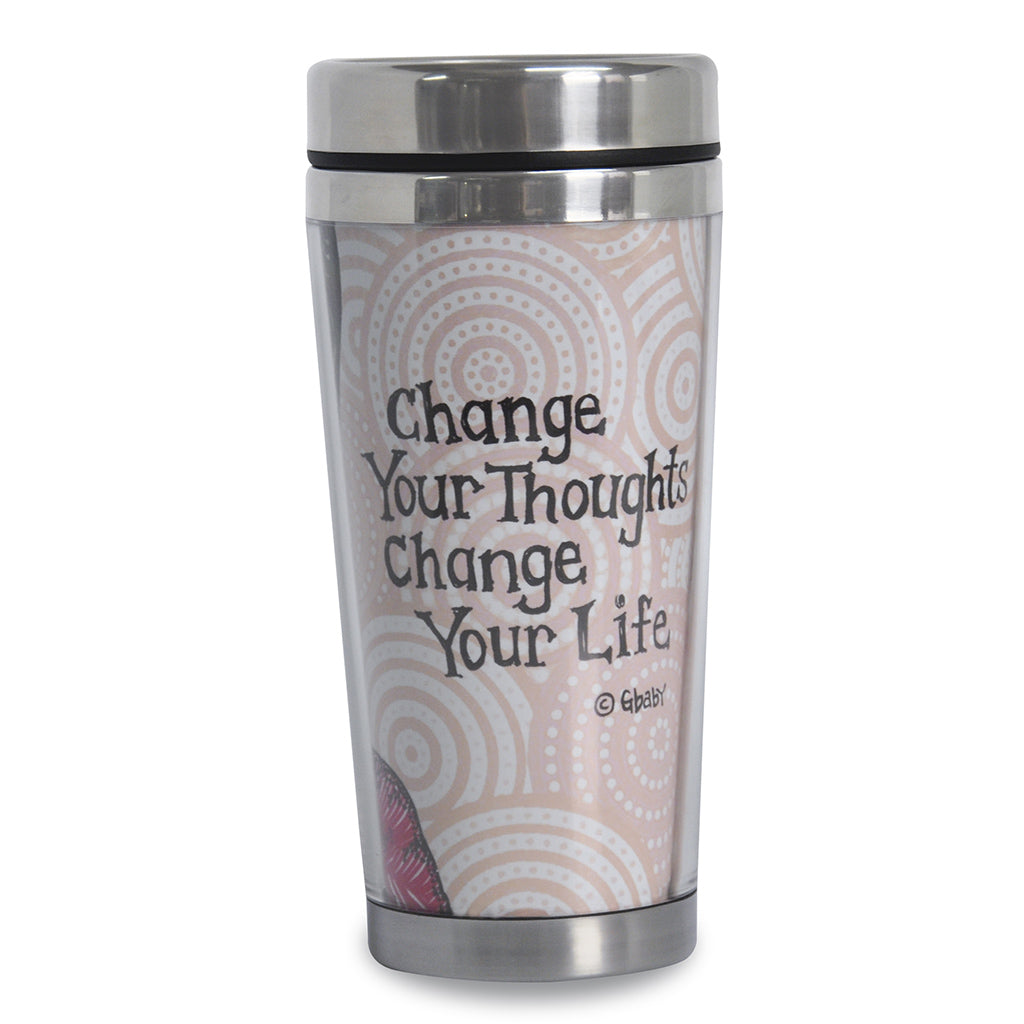 Change Your Thoughts… African American Travel Mug Art by Gbaby back