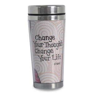Change Your Thoughts… African American Travel Mug Art by Gbaby back