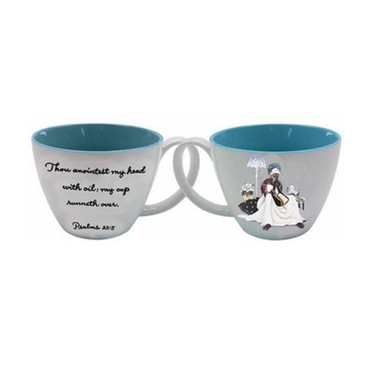 My Cup Runneth Over Soup Mug with art by Annie Lee