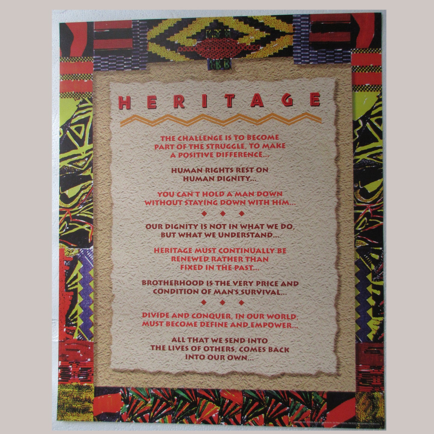 Heritage African American Motivational Quotes Unframed Print