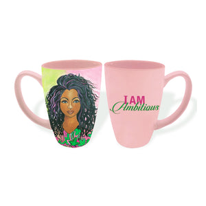  Ceramic Latte Mug Gbaby pink and green