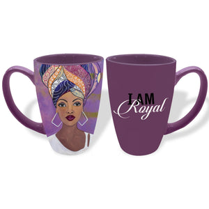 I Am Royal Ceramic Latte Mug Gbaby in purple