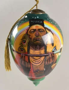 Ne'Qwa Art Glass Ornament "Indian Paint Brush" by Thomas Blackshear - Limited Edition