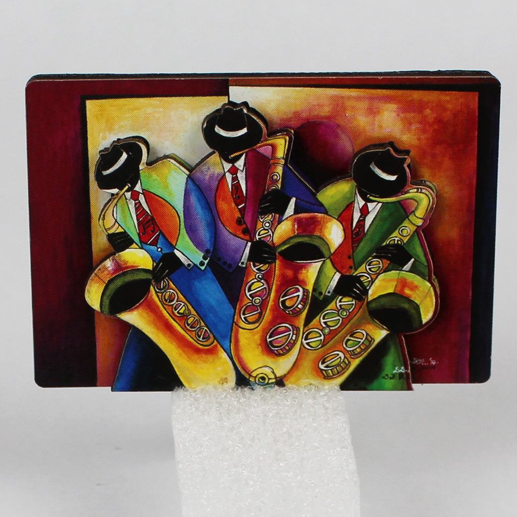 Jazz Sax Men 3D Die-Cut Magnet D.D. Ike front