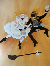 Load image into Gallery viewer, Ne&#39;Qwa Art Glass Ornament &quot;Jumping The Broom&quot; by Annie Lee
