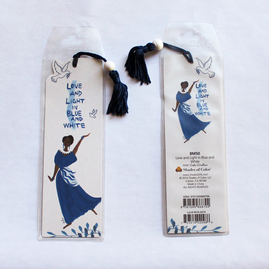 Love And Light In Blue And White Bookmark