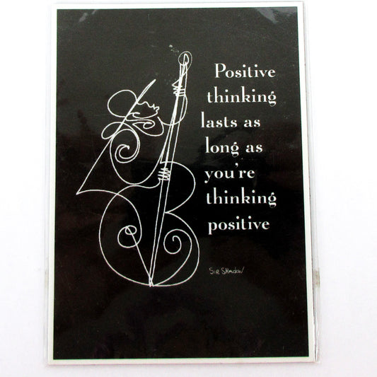 Positive Thinking Magnet Sir Shadow white on black in package