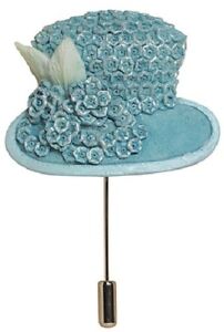 Powder Blue Rosebud Hat Pin